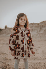 Fleece jacket with floral print