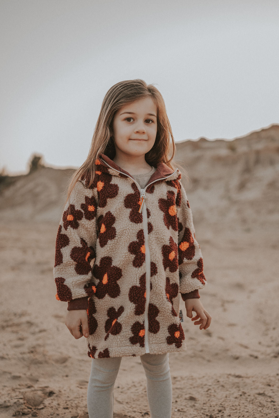 Fleece jacket with floral print