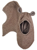 Balaclava made of mottled brown merino wool fleece