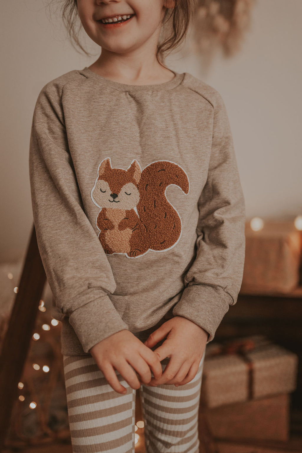 Pullover Eichhörnchen-Patch sand
