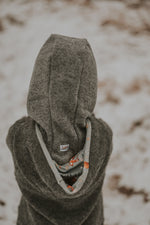 Balaclava made of mottled brown merino wool fleece