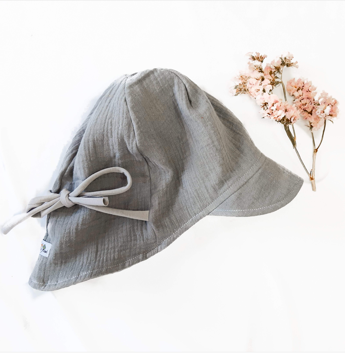 Sommerhut Musselin grau