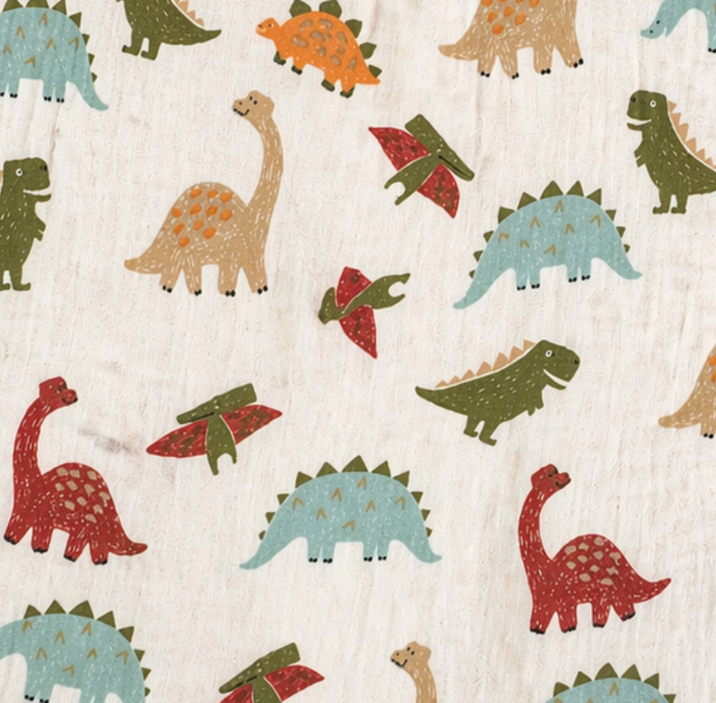 Musselin Dinos bunt