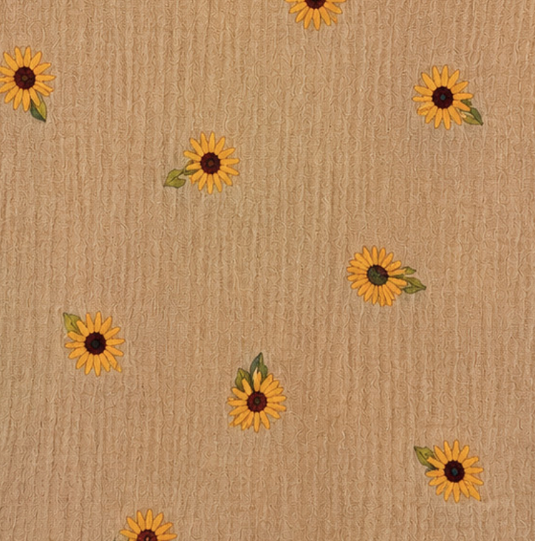 Musselin Sonnenblumen sand