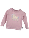 Langarmshirt Einhorntraum-Patch rosa