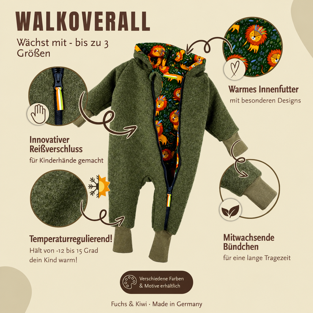 Walk overall mottled moss green with lion fir