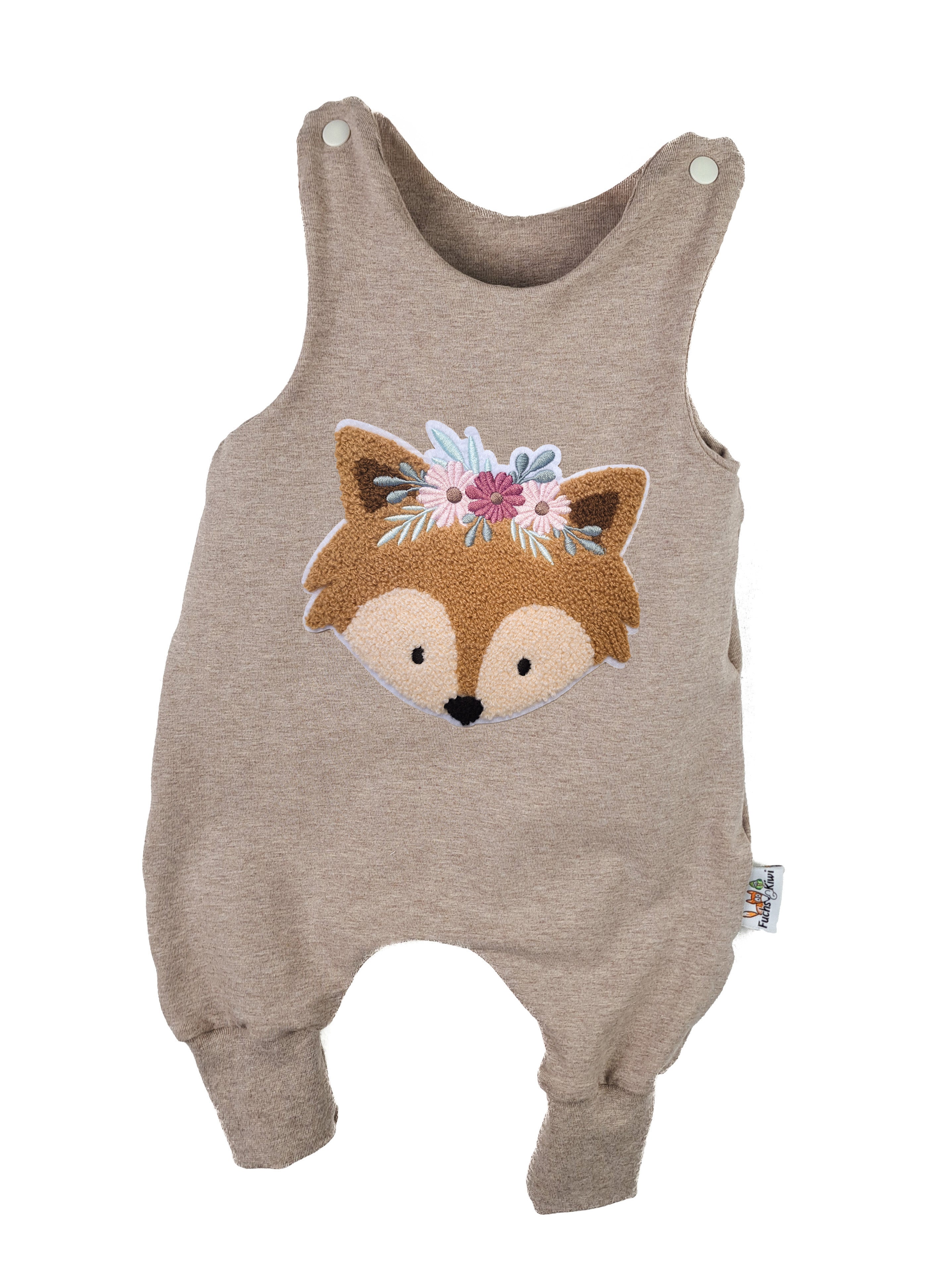 Strampler Blumenfuchs-Patch sand 56
