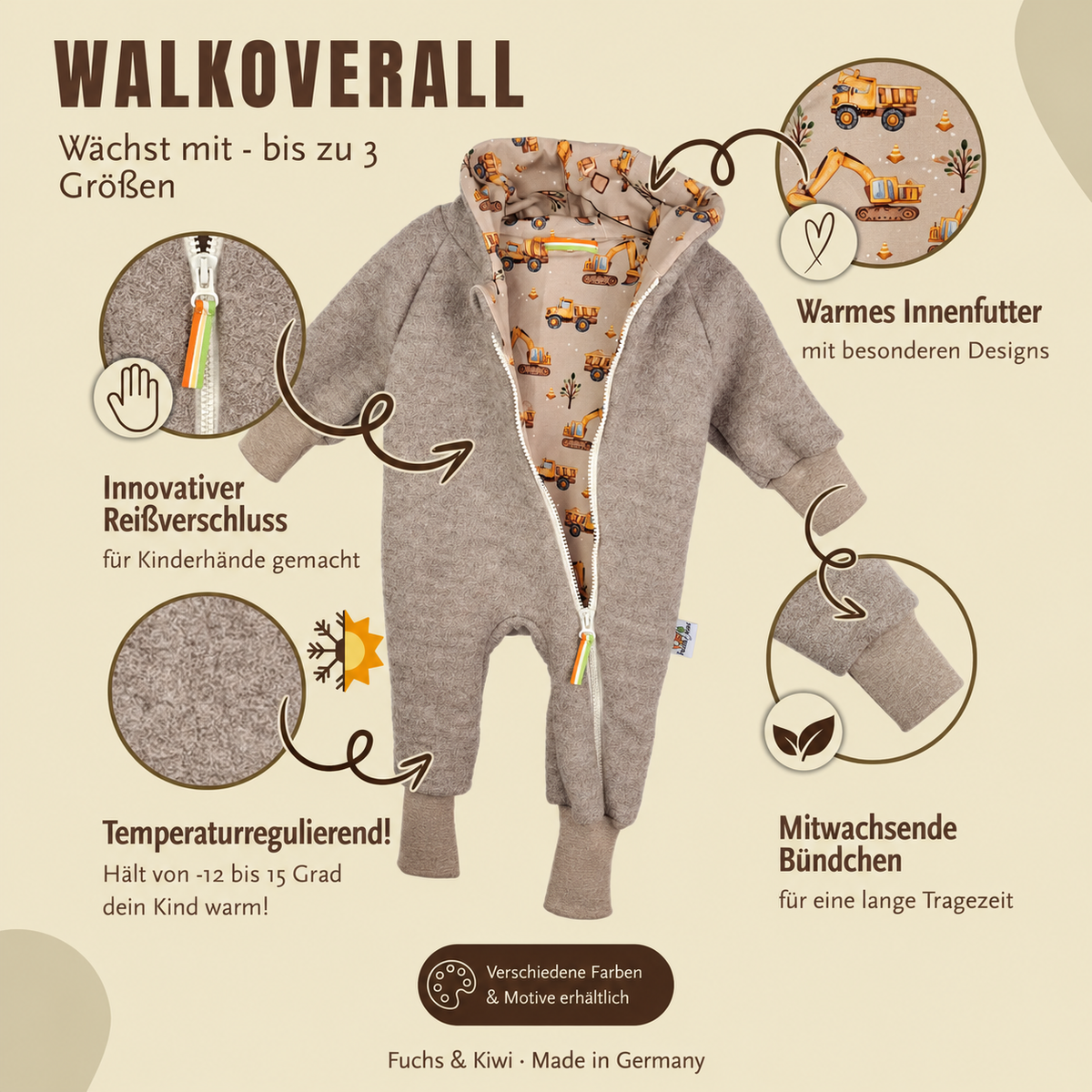 Walkoverall sand meliert mit Baustelle sand