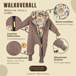 Walkoverall Walk braun meliert mit Dinoparadies