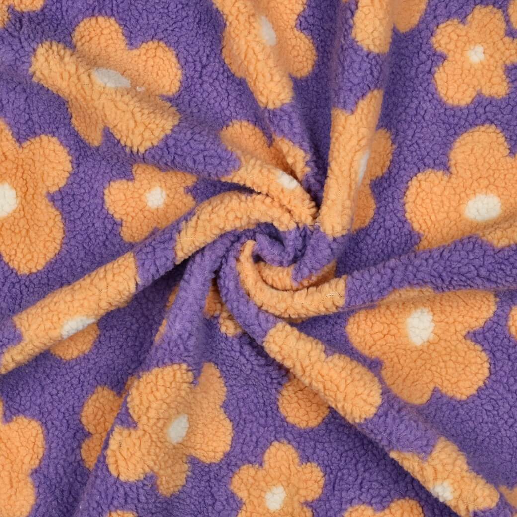 Fleece Blumen lila