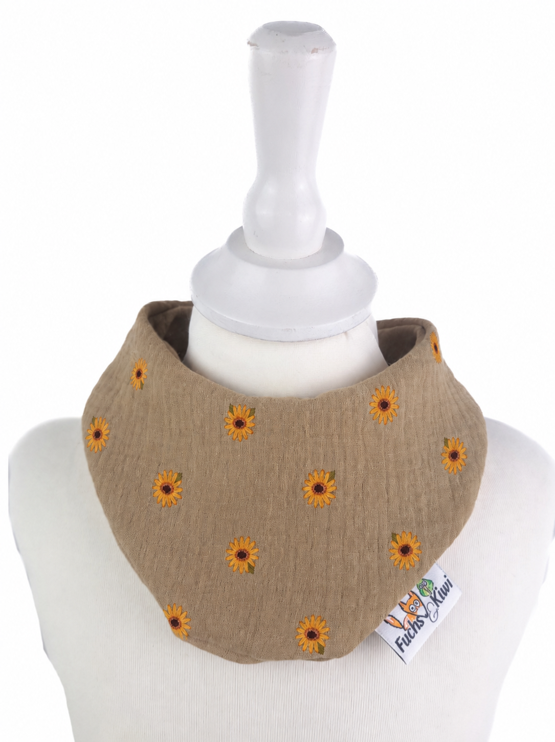 Halstuch Musselin Sonnenblumen beige
