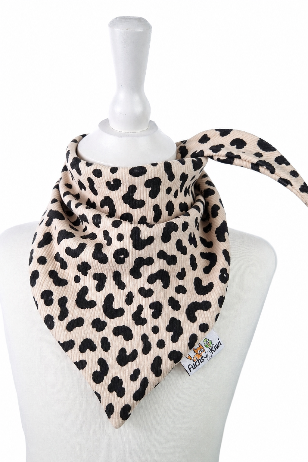 Halstuch zum Binden Feinripp Leo black