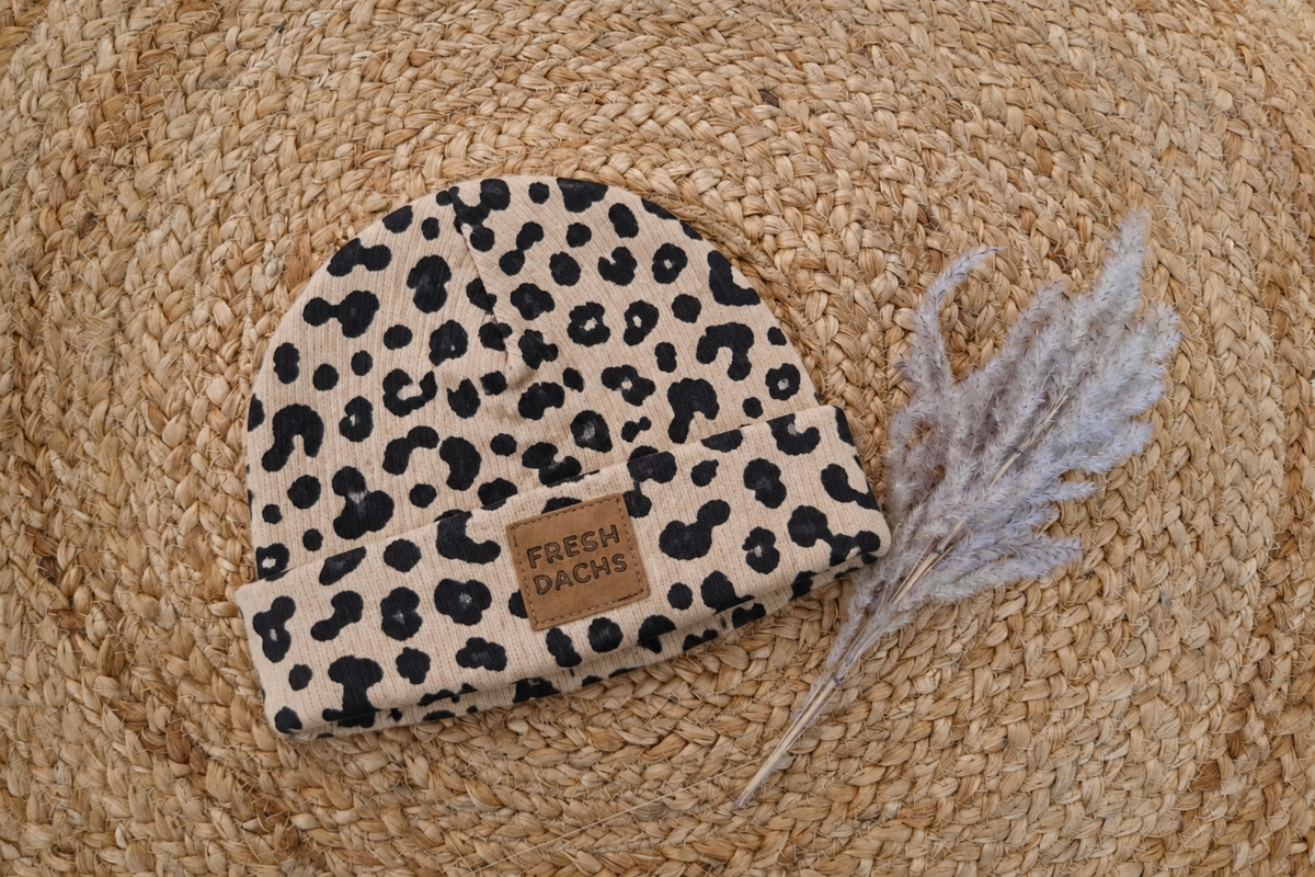Hipster Beanie Feinripp Leo black