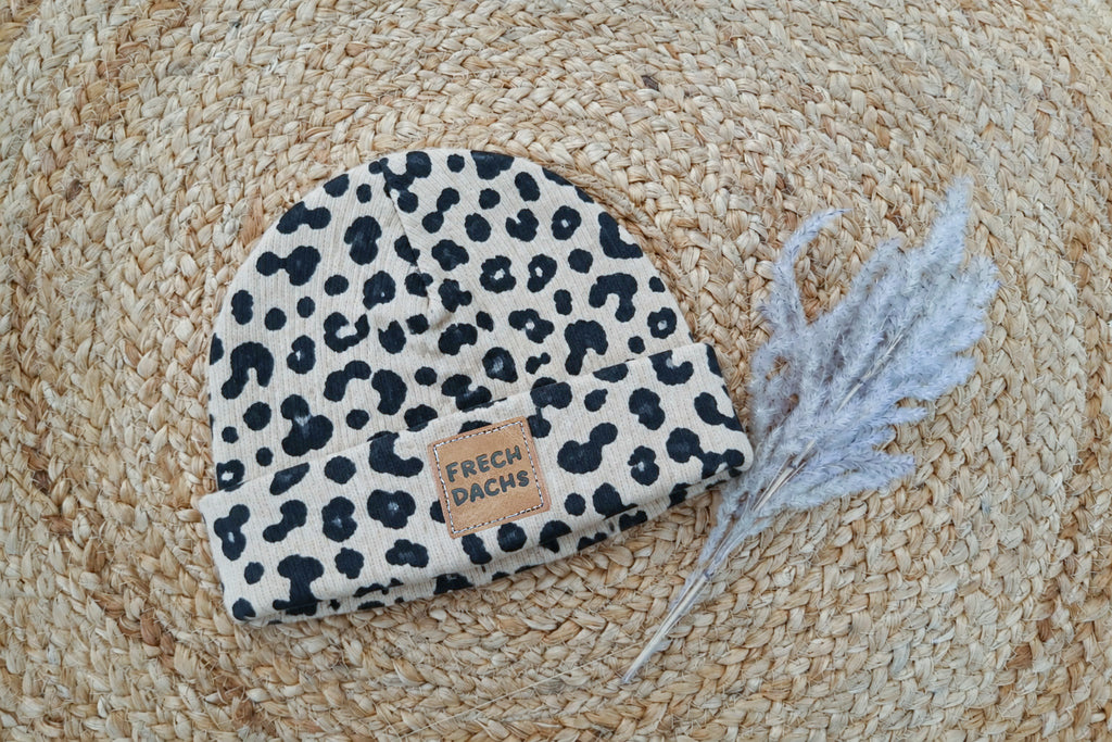 Hipster Beanie Feinripp Leo black