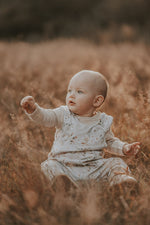 Romper with a floral pattern, sand