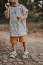 Kurze Shorts Musselin khaki
