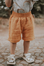 Kurze Shorts Musselin altrosa