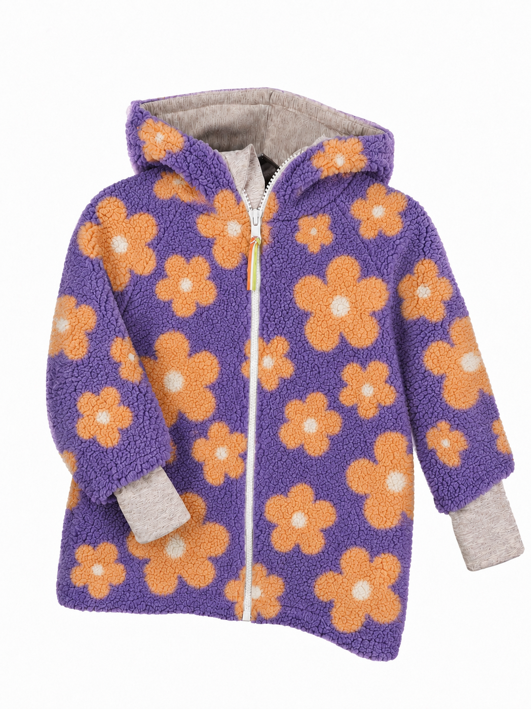 Jacke aus Fleece Blumentraum lila