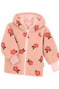 Jacke aus Fleece Blumen apricot