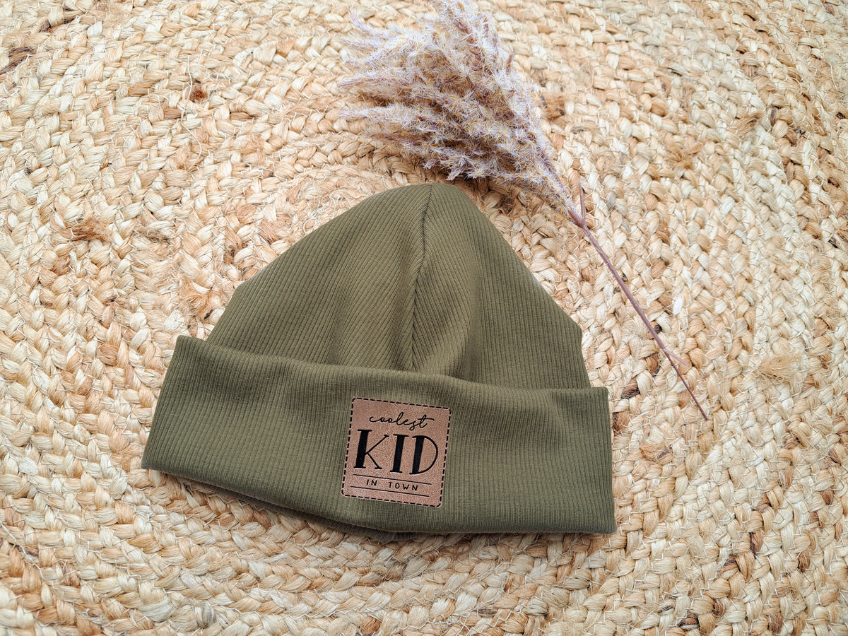 Hipster Fine Ribbed Beanie Khaki