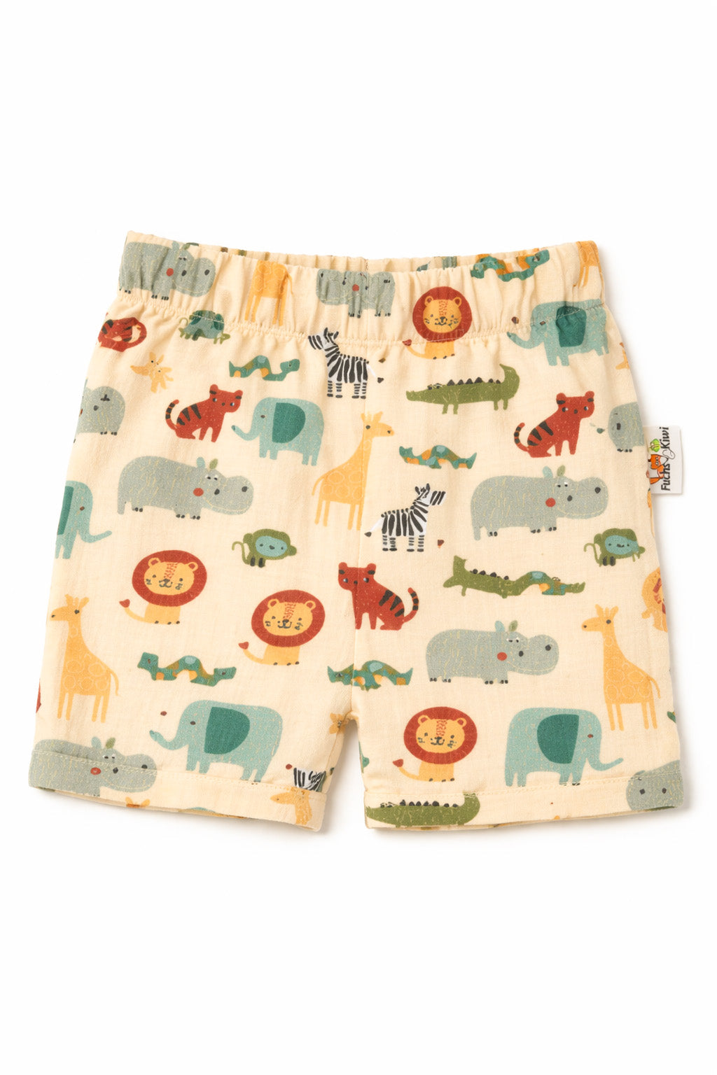 Kurze Shorts Musselin Dschungeltiere