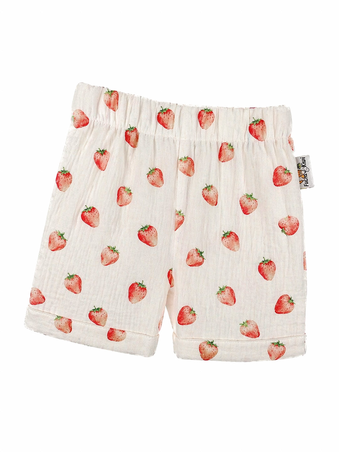 Kurze Shorts Musselin Erdbeerliebe
