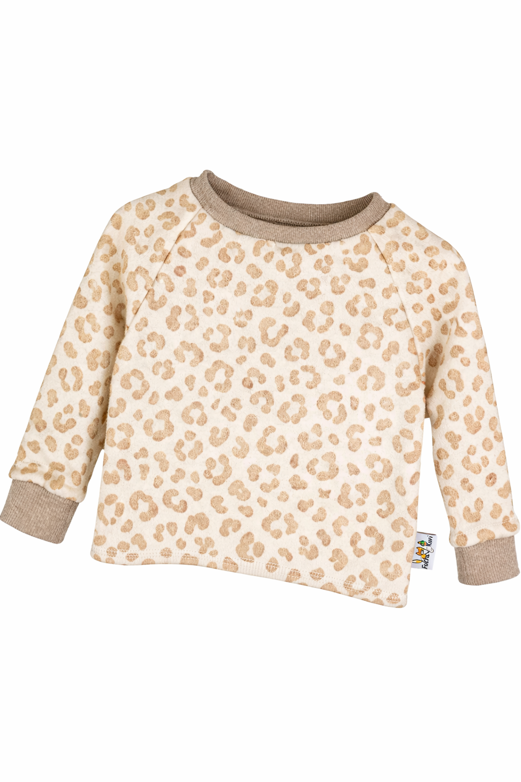 Long-sleeved Fine Rib Top Leo Cream