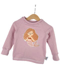 Long-sleeved shirt mermaid patch pink