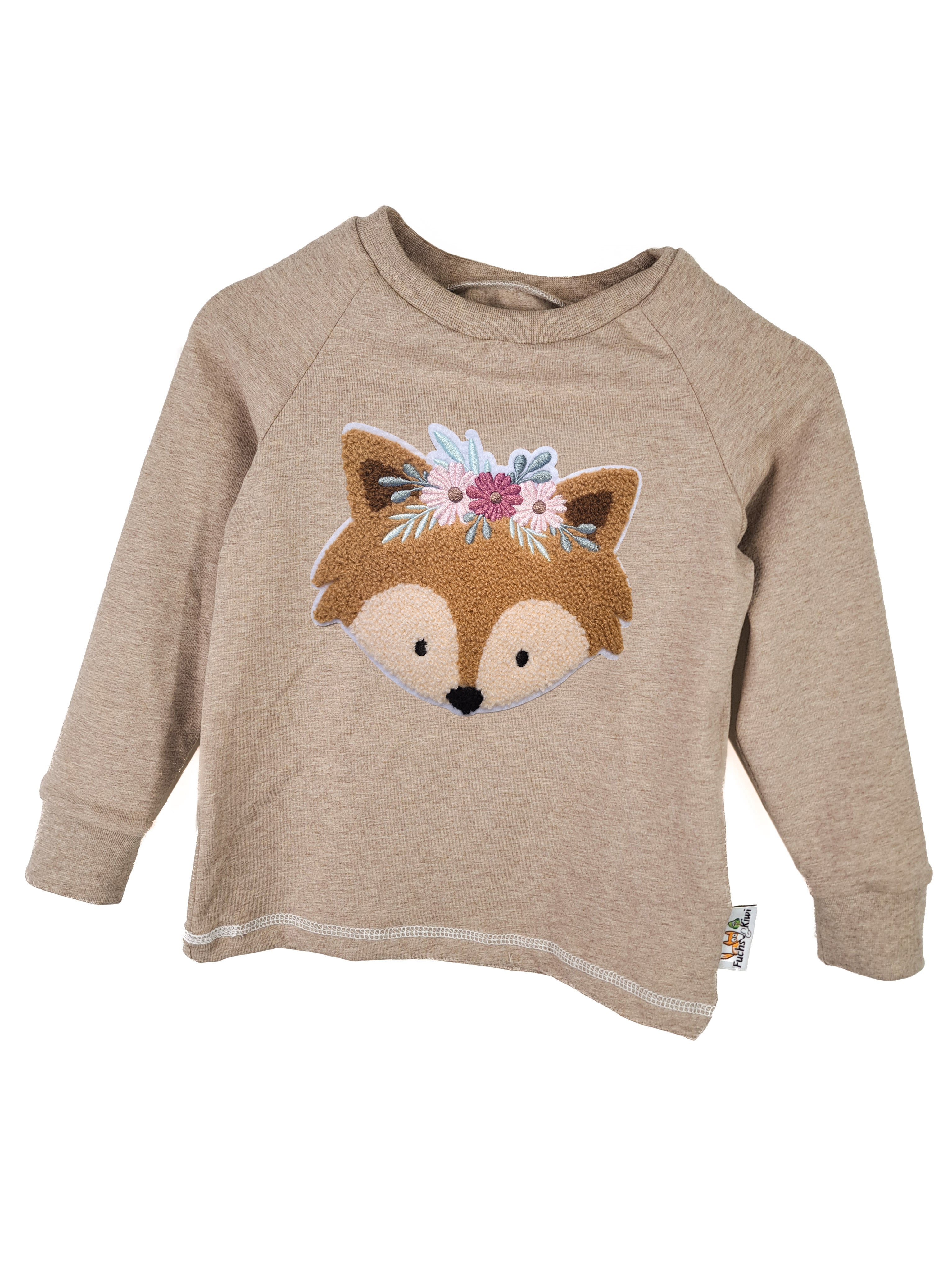 Langarmshirt Blumenfuchs-Patch sand