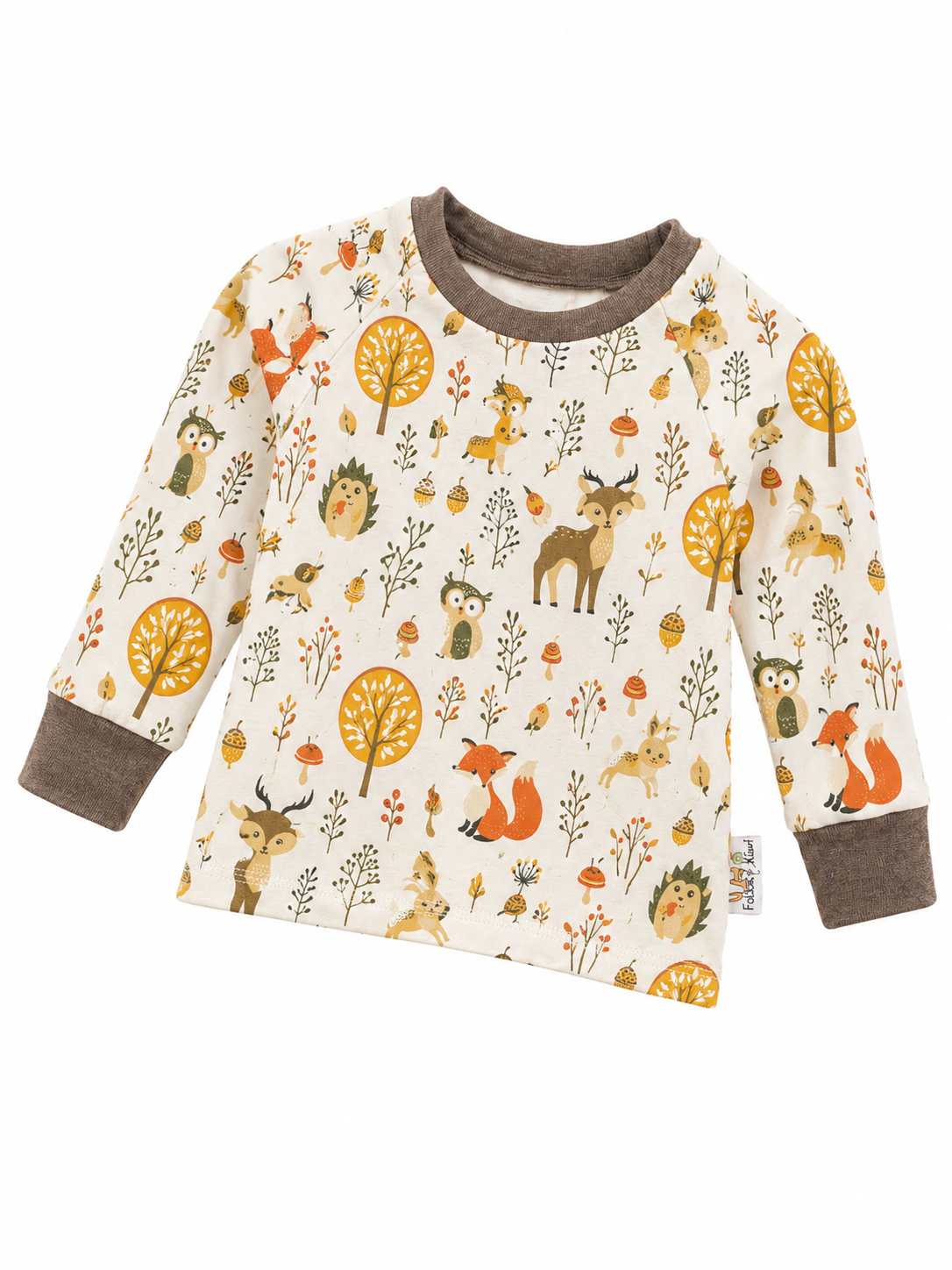 Langarmshirt Waldtiere creme