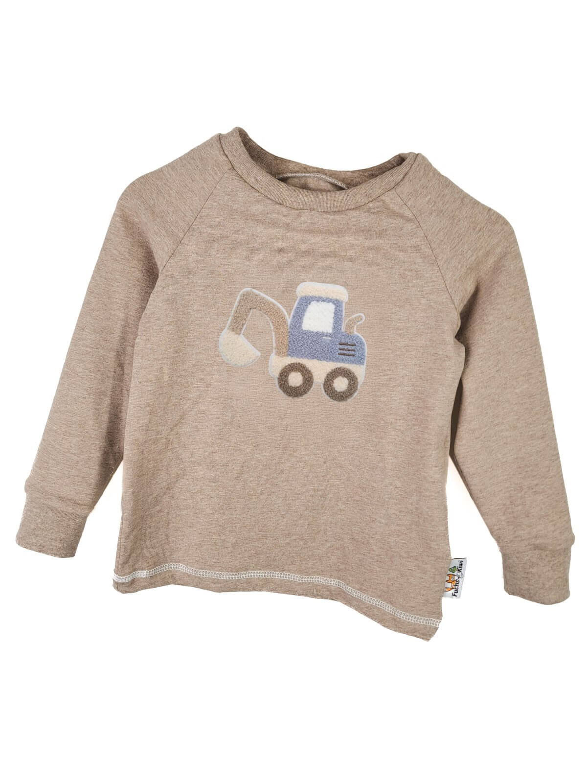 Langarmshirt Bagger blau-Patch sand