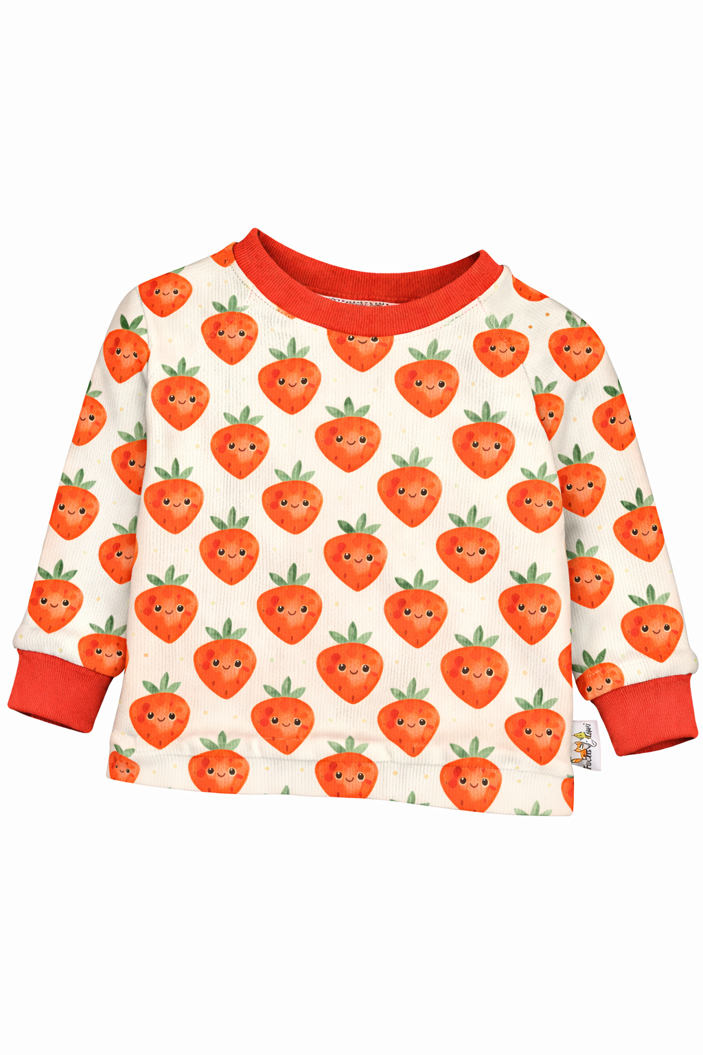Langarmshirt Feinripp Erdbeere