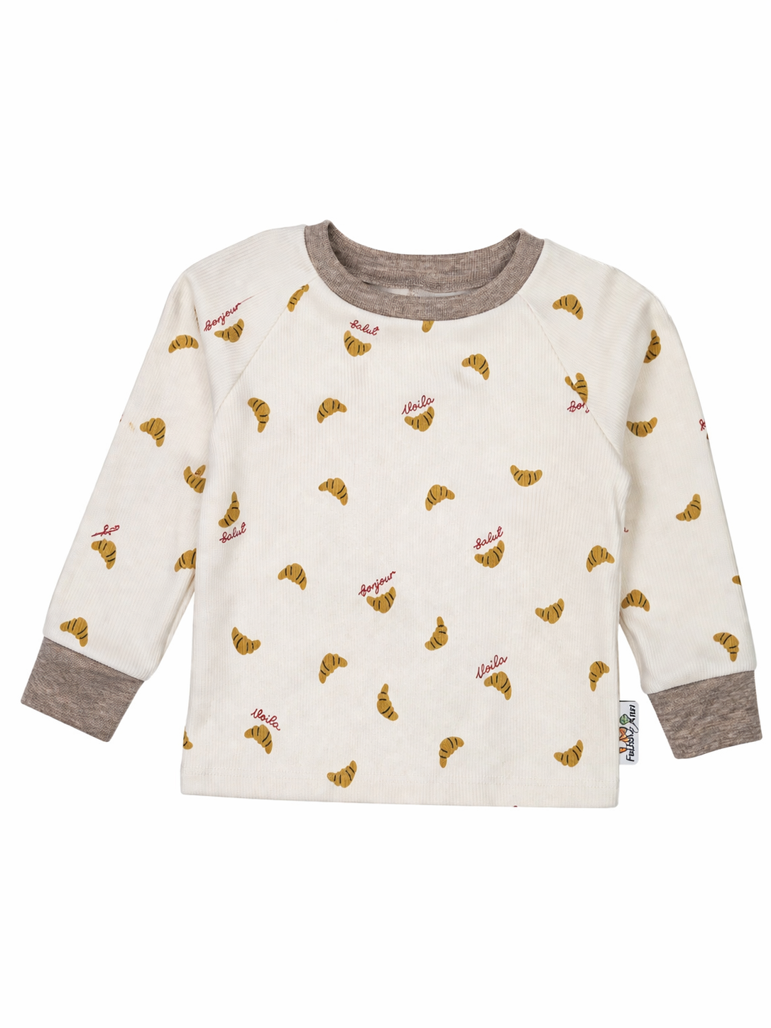 Langarmshirt Feinripp Croissants