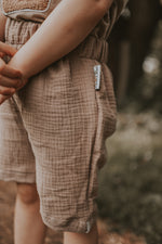 Short muslin shorts beige