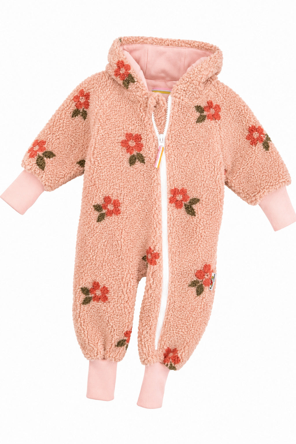 Overall aus Fleece Blumen apricot