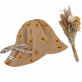 Sommerhut Musselin Sonnenblumen beige