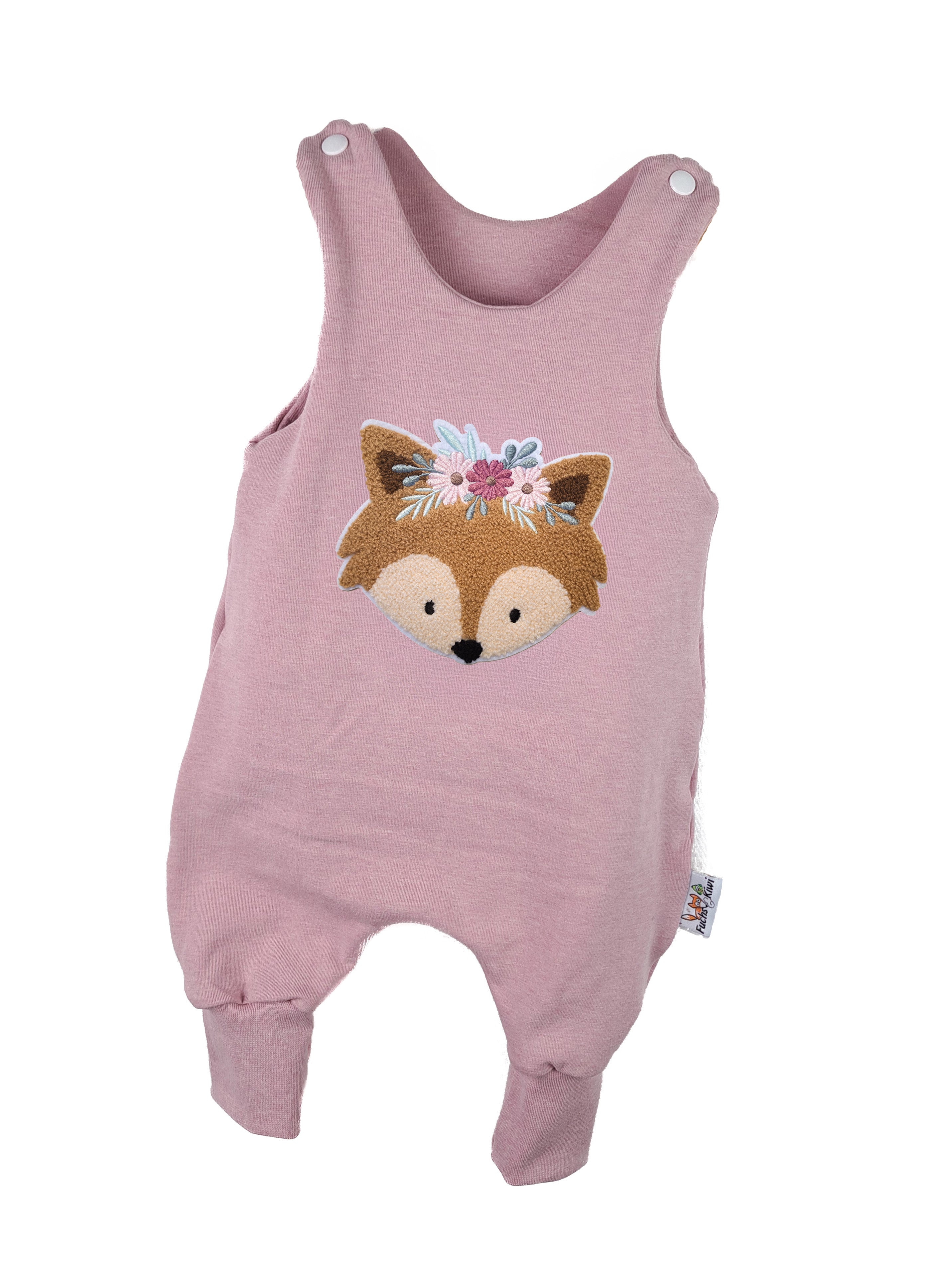 Romper floral fox patch pink