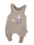 Strampler Bagger blau-Patch sand