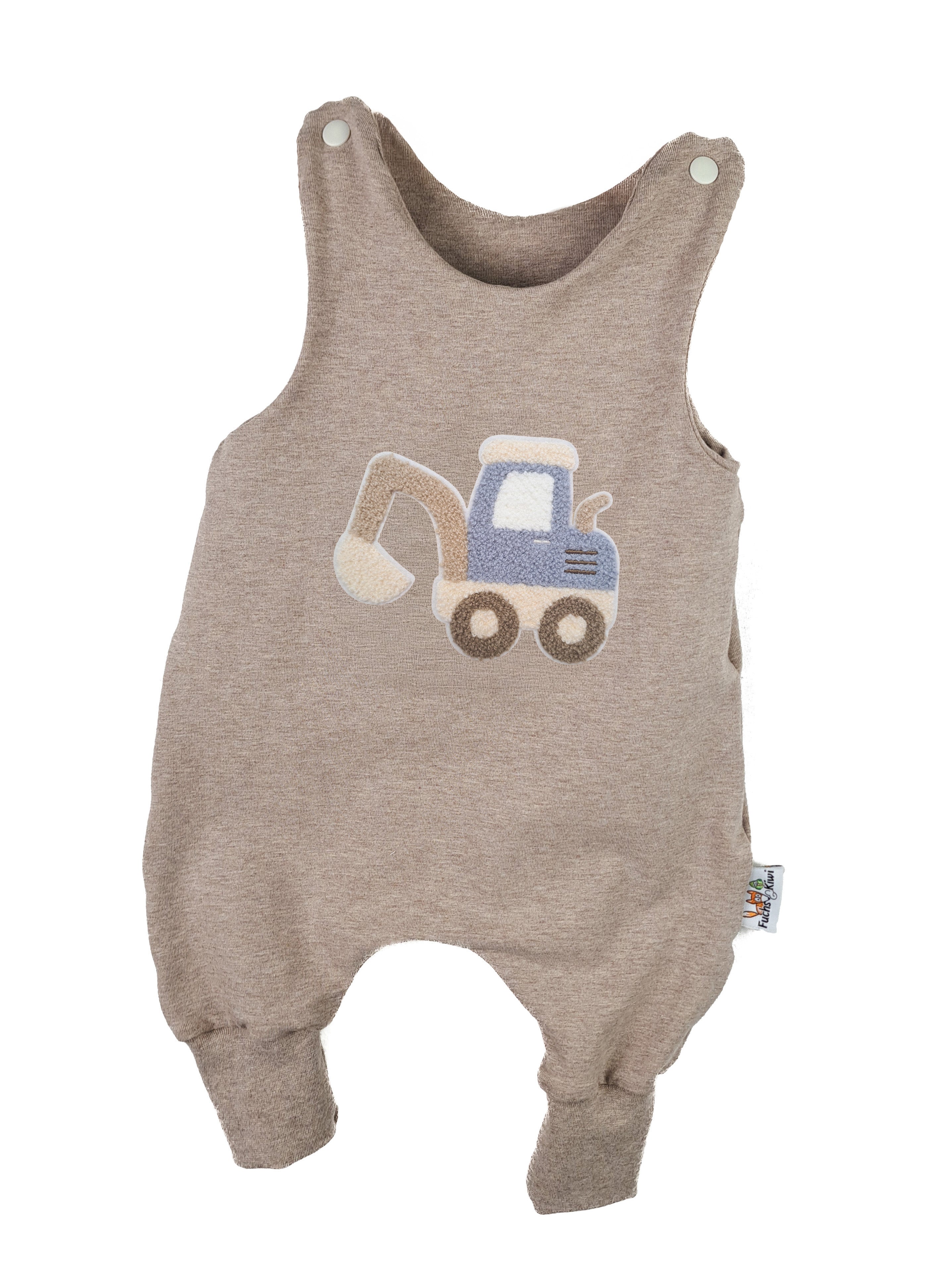Strampler Bagger blau-Patch sand
