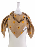 Tuch zum Binden Musselin Sonnenblumen beige