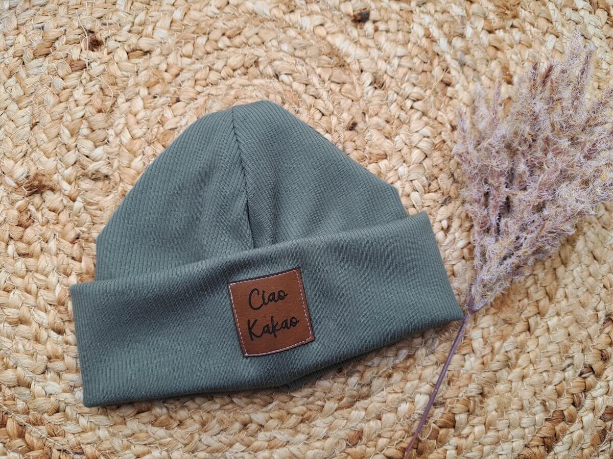 Hipster Beanie Feinripp altmint 42-44