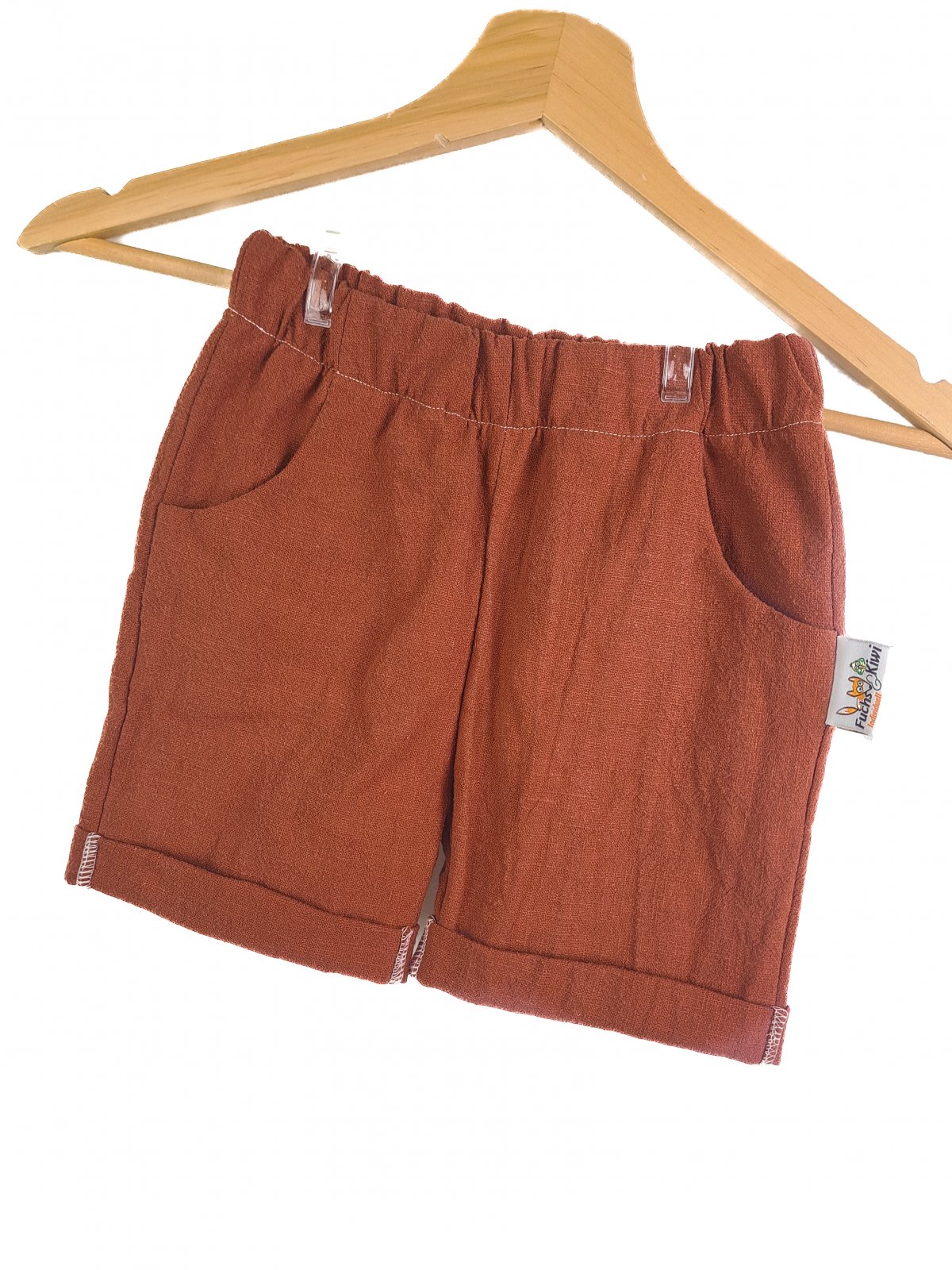 Individuell Kurze Shorts Leinen rost 134/140 mit Taschen