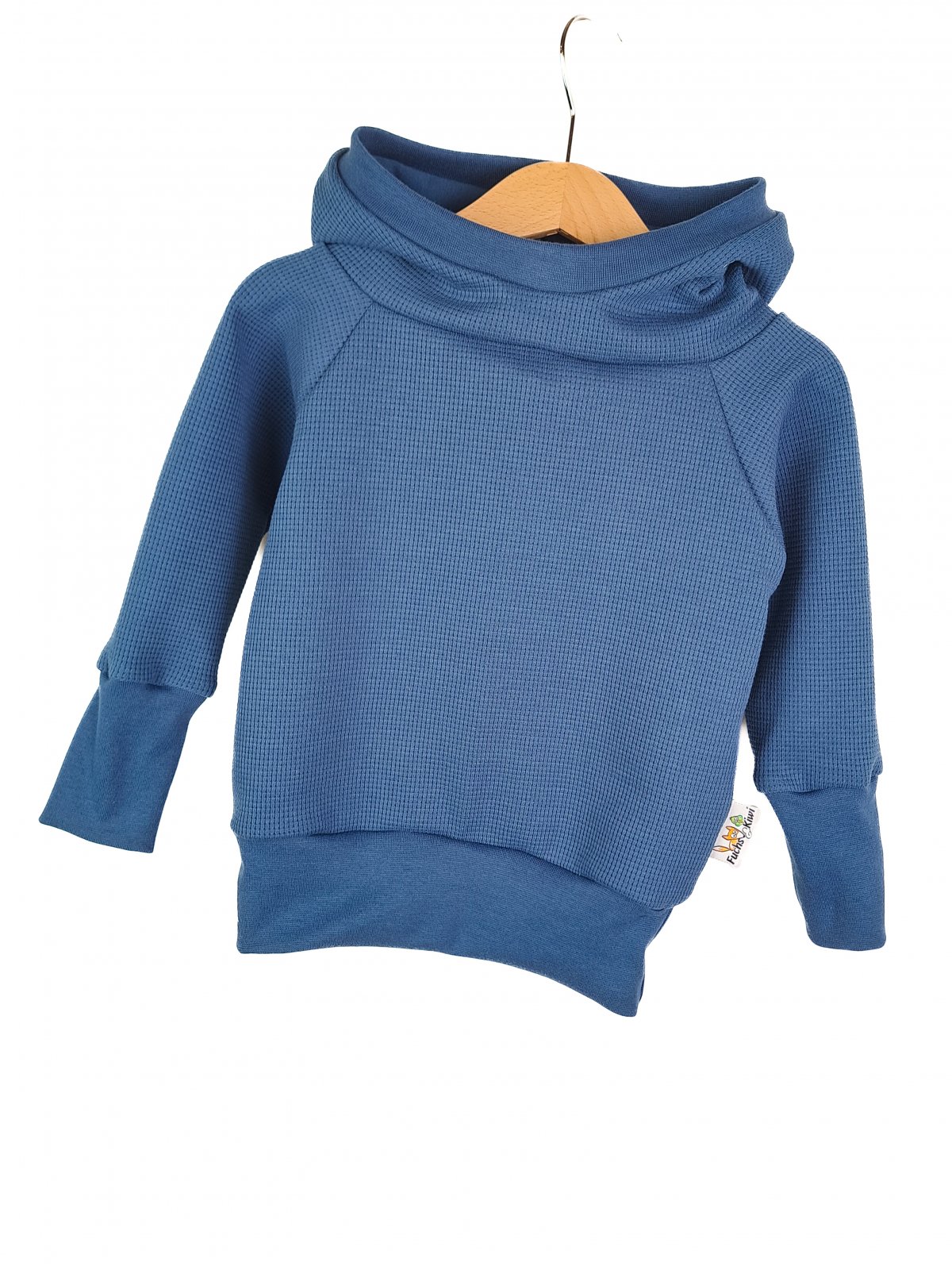 Hoodie Waffeljersey jeansblau 86/92