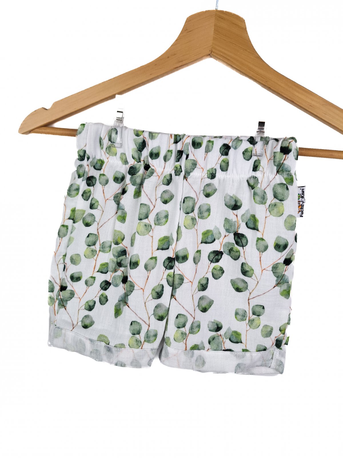 Kurze Shorts Musselin Eukalyptus 86/92