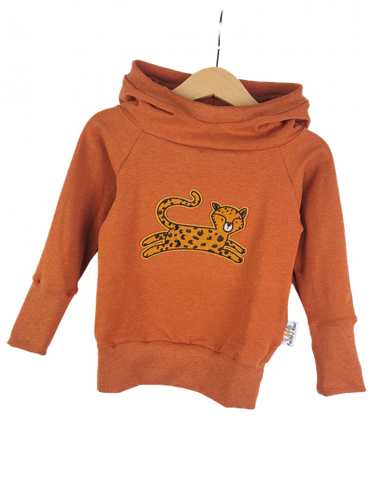 Hoodie Leopard-Patch rost