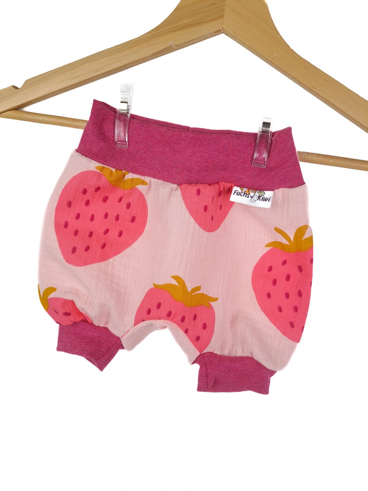 Kurze Hose Musselin Erdbeeren 74/80