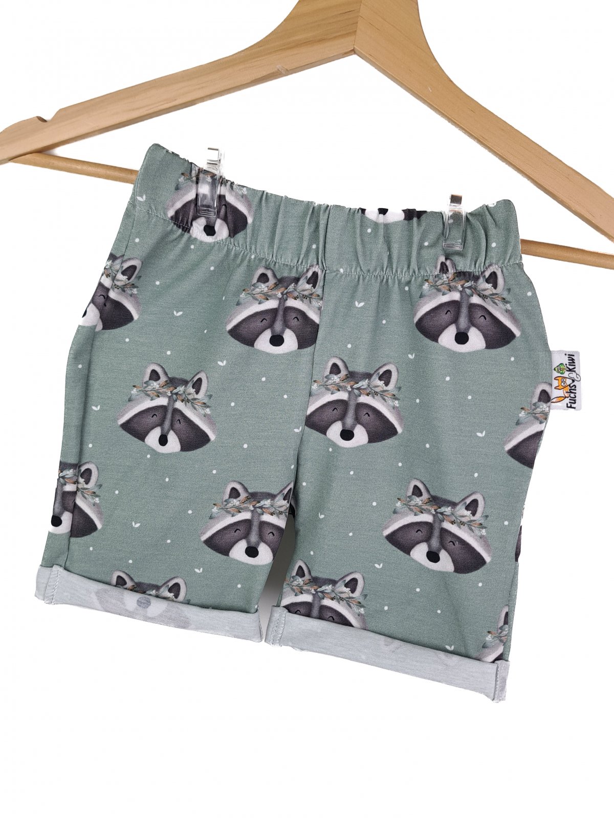 Kurze Shorts Waschbär altmint