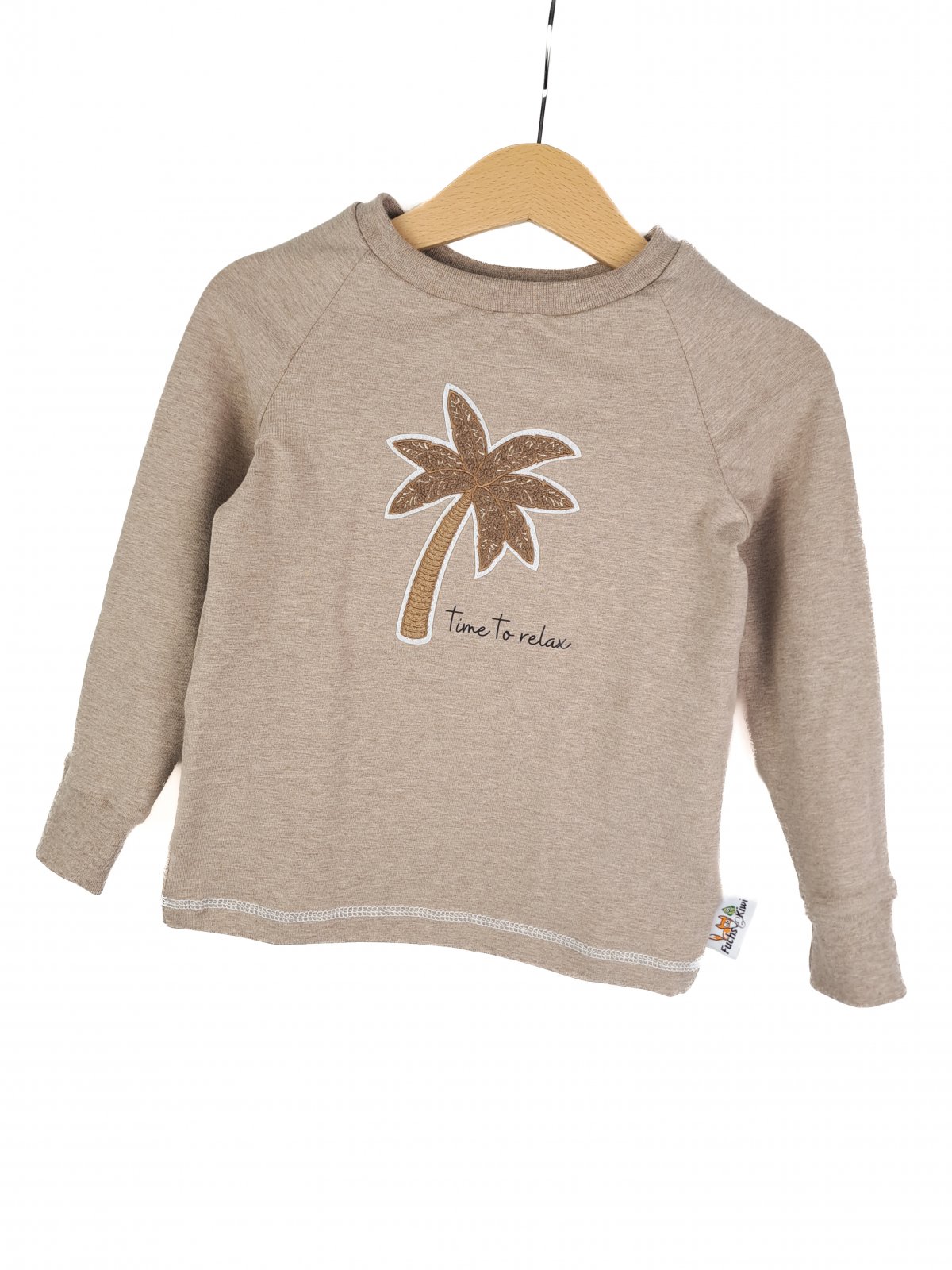 Langarmshirt Palme-Patch sand 86/92 