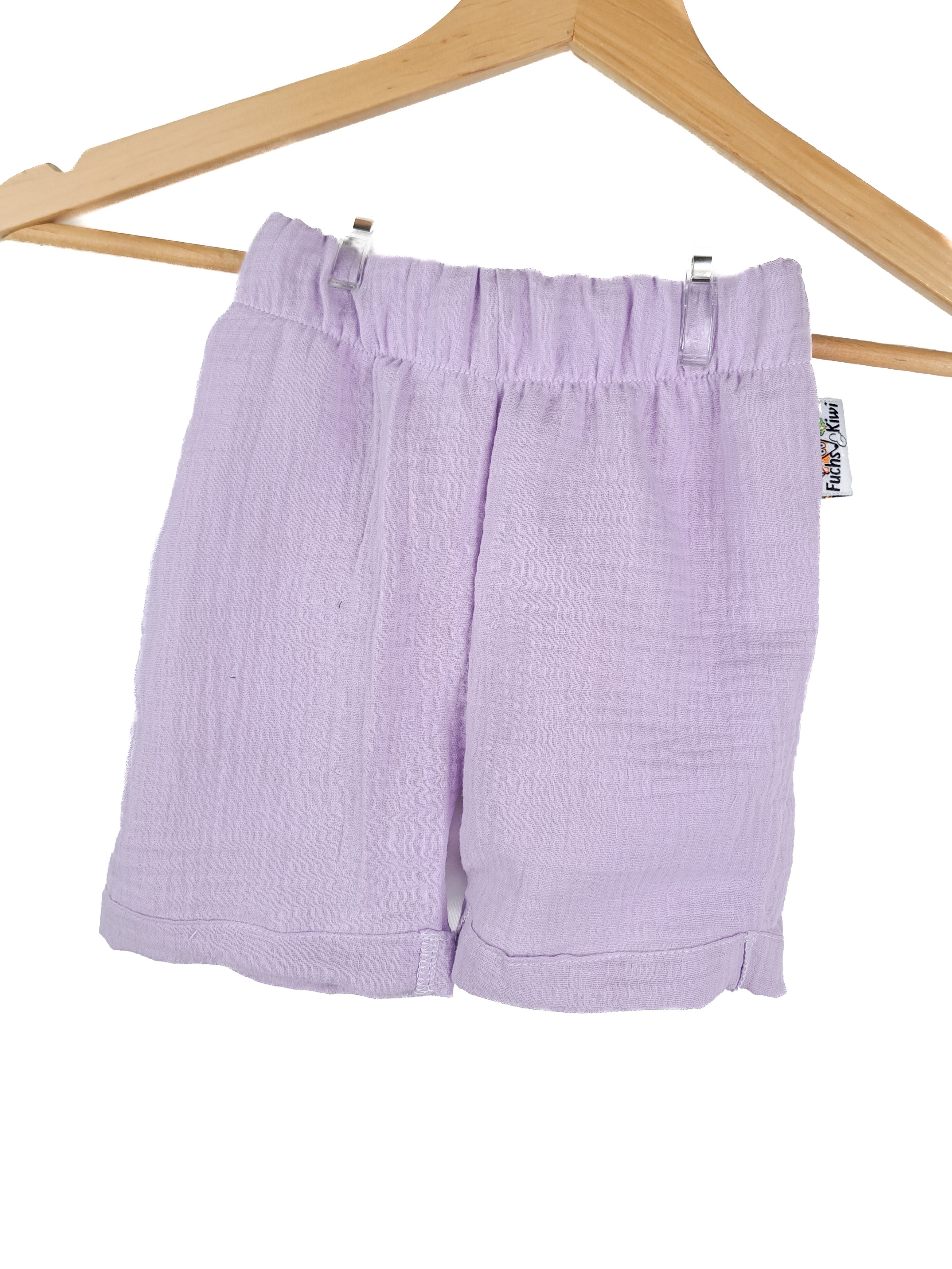 Kurze Shorts Musselin flieder