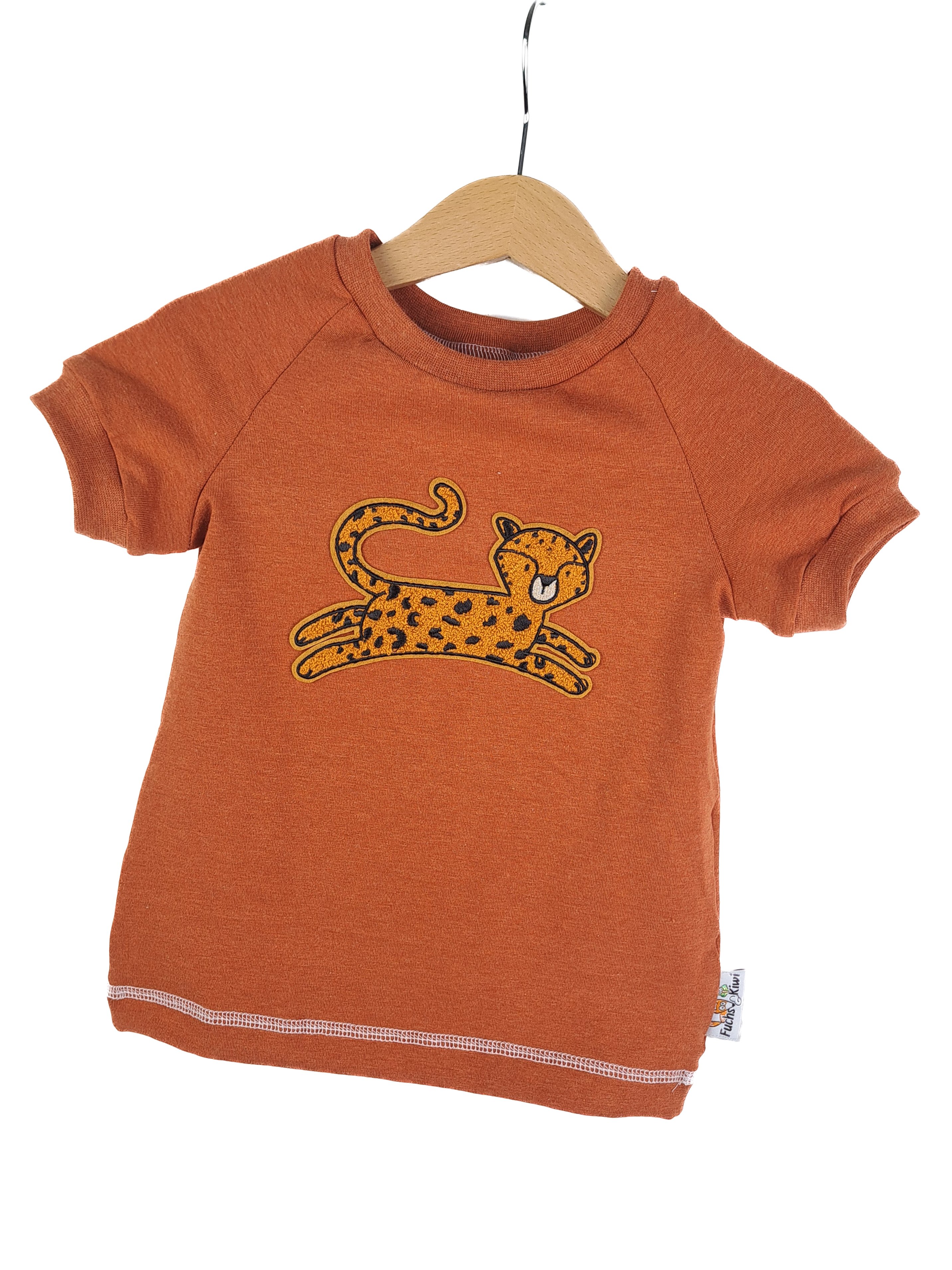 T-Shirt Leopard-Patch rost 86/92